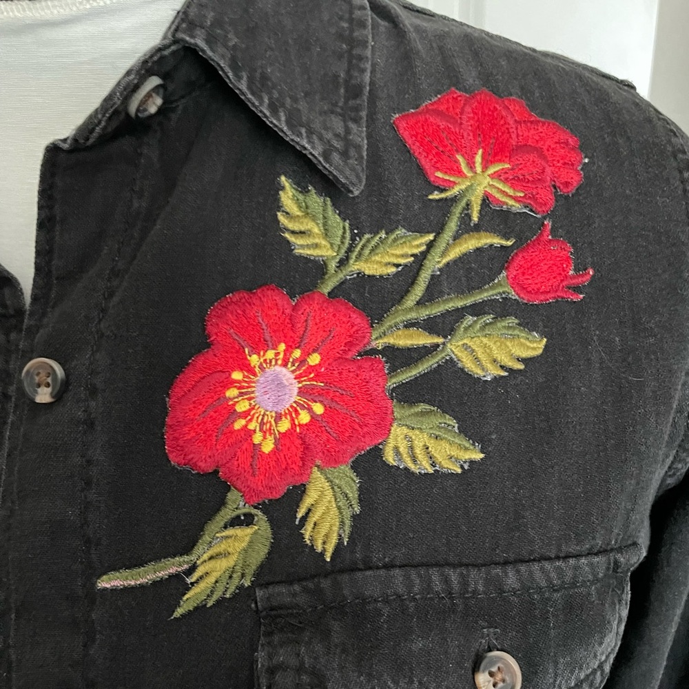 Black denim shirt